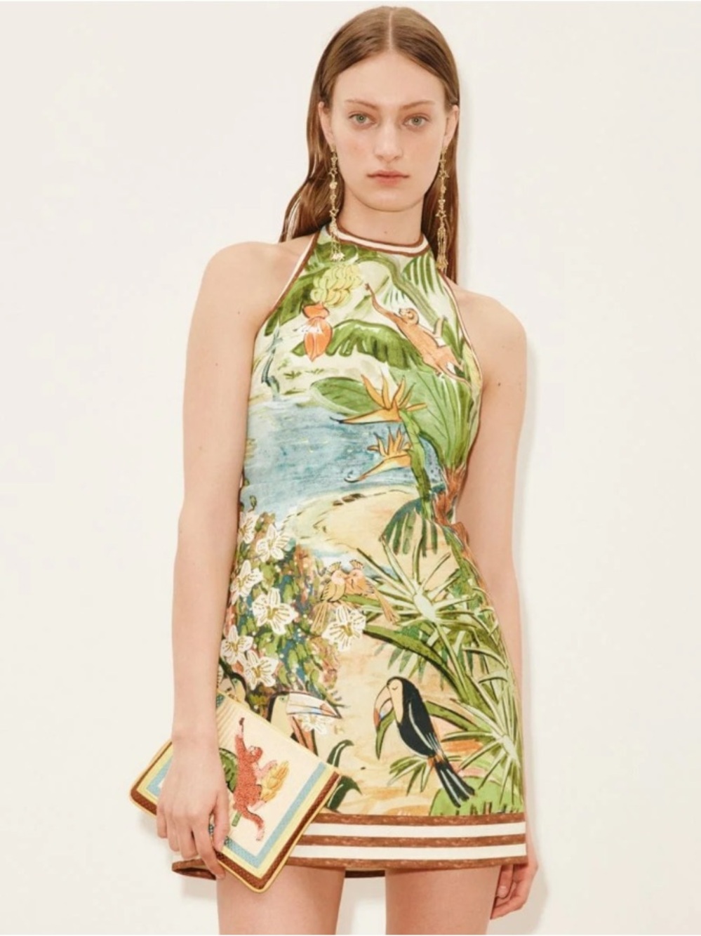 Alemais Toucan Tango Halter Mini Dress